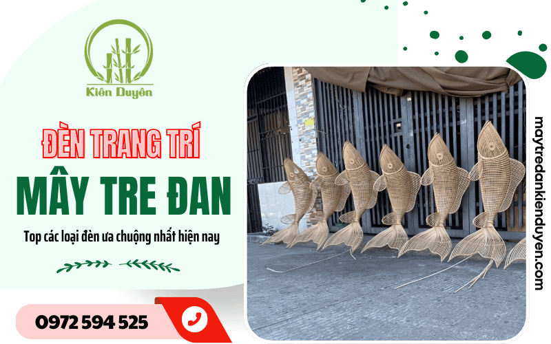 đèn trang trí mây tre đan
