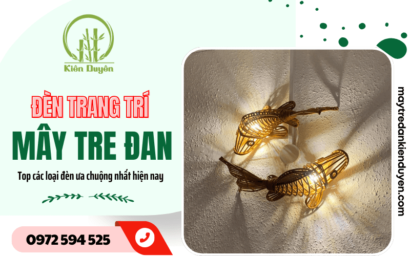 đèn trang trí mây tre đan