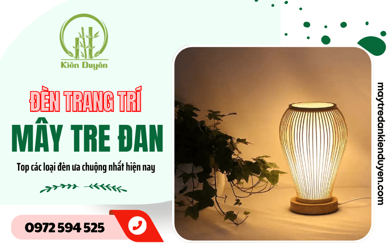 đèn trang trí mây tre đan