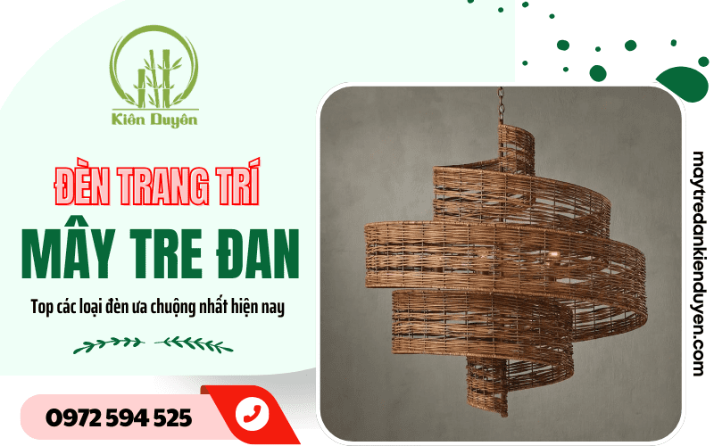 đèn trang trí mây tre đan