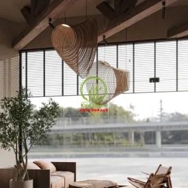 ĐÈN THẢ MÂY TRE ĐAN KD036