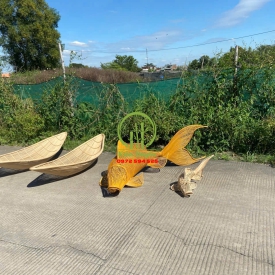 ĐÈN CON CÁ VÀ THUYỀN MÂY TRE ĐAN KD01