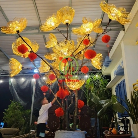 ĐÈN HOA MÂY TRE ĐAN KD09