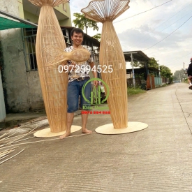 ĐÈN ĐỨNG MÂY TRE ĐAN KD025