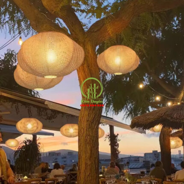 ĐÈN THẢ MÂY TRE KD021