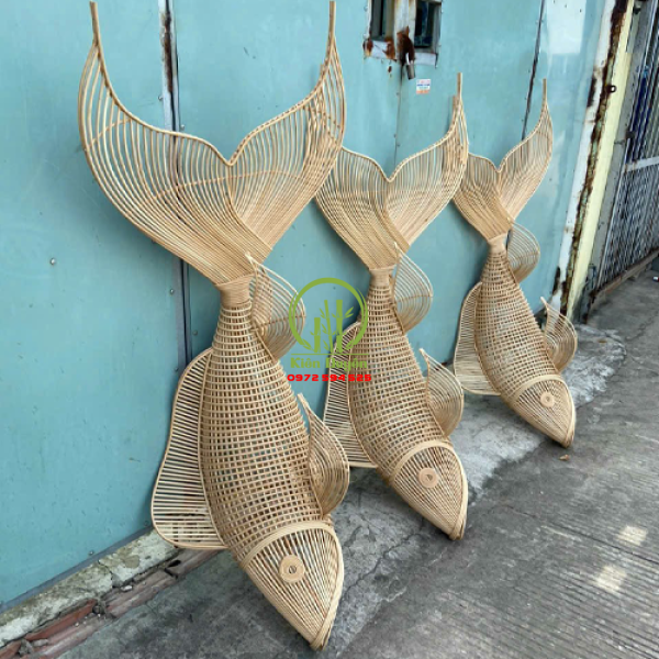 ĐÈN MÂY TRE ĐAN CON CÁ KD201