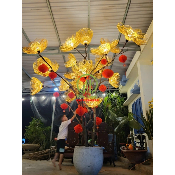ĐÈN HOA MÂY TRE ĐAN KD09