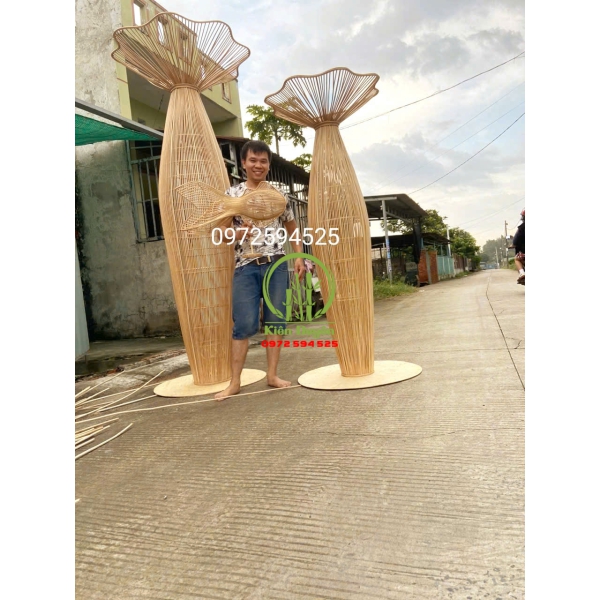 ĐÈN ĐỨNG MÂY TRE ĐAN KD025
