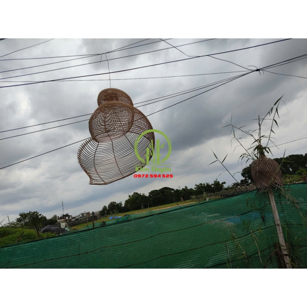 ĐÈN CON ỐC MÂY TRE ĐAN KD03